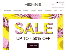 Tablet Screenshot of henne-fashion.com